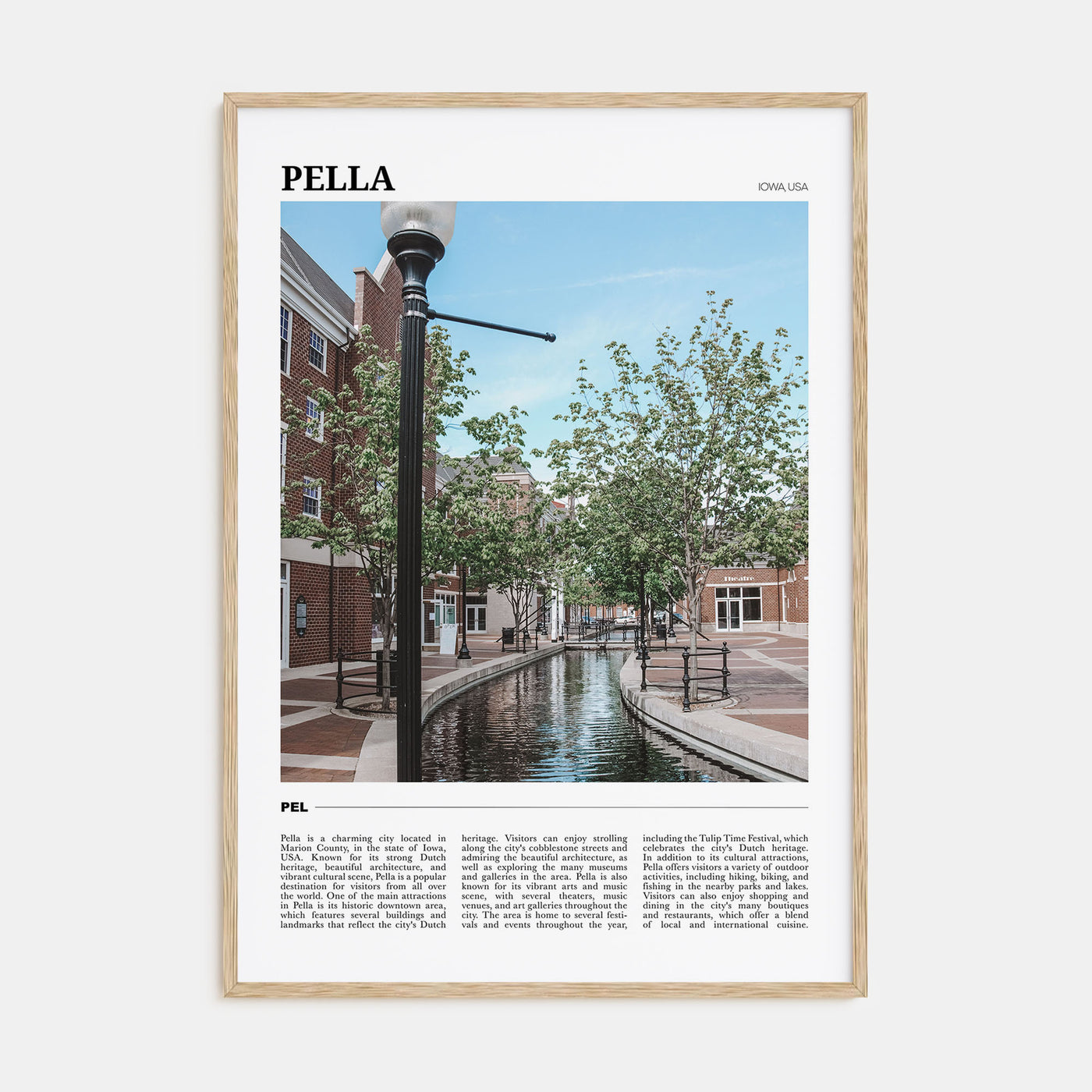 Pella, Iowa Travel Color Poster