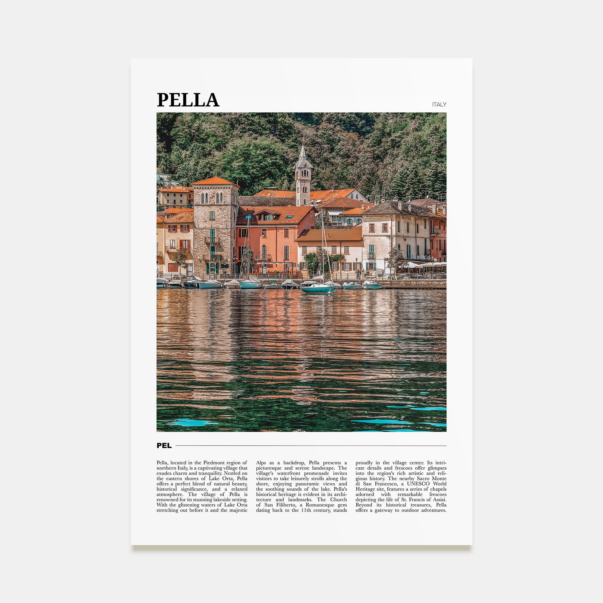 Pella, Italy Travel Color No 1 Poster