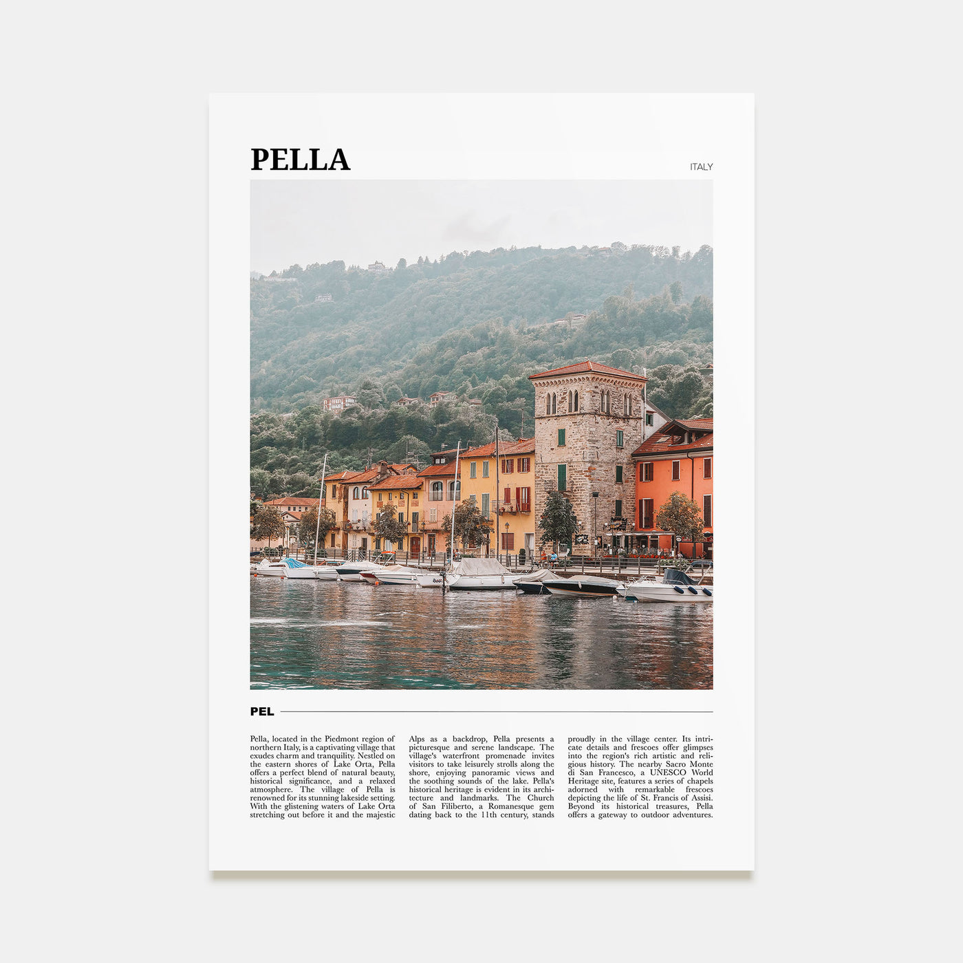 Pella, Italy Travel Color No 2 Poster