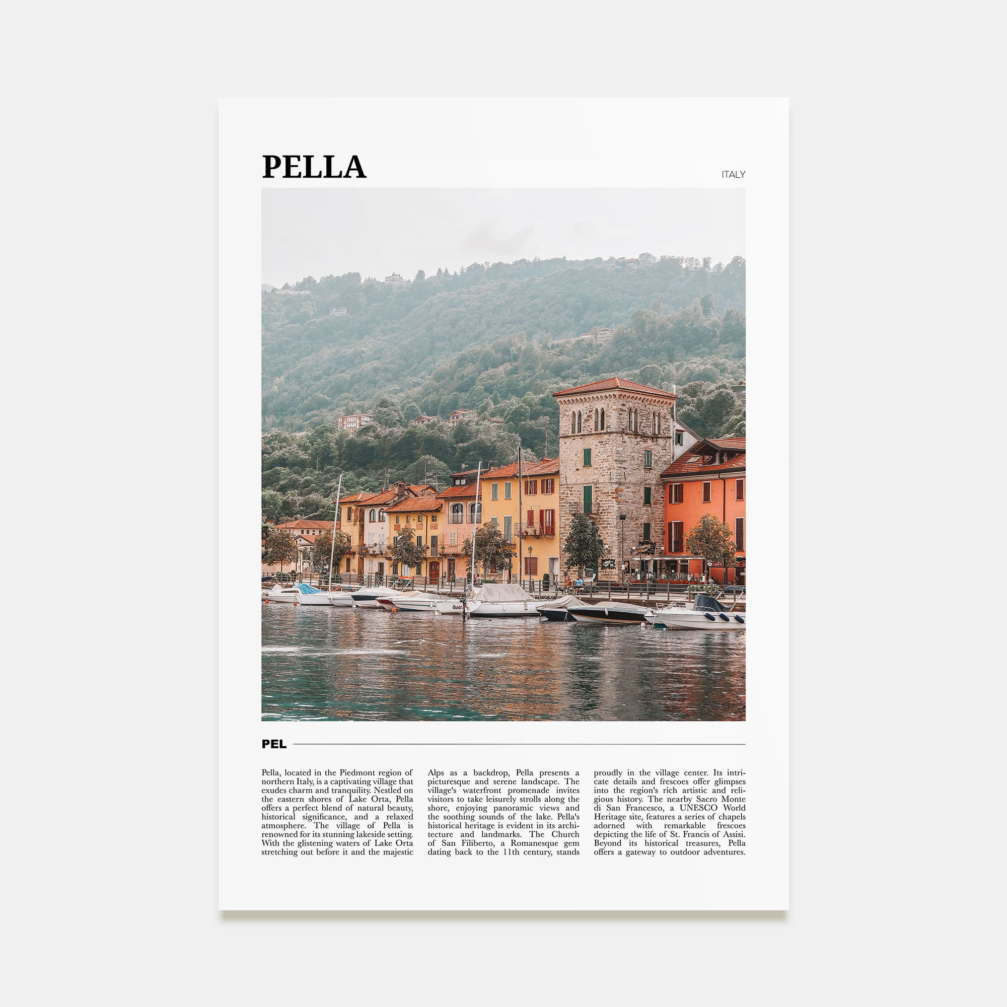 Pella, Italy Travel Color No 2 Poster