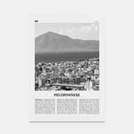 Peloponnese Travel B&W Poster