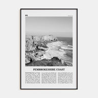 Pembrokeshire Coast Travel B&W Poster