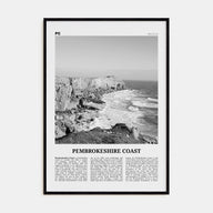 Pembrokeshire Coast Travel B&W Poster