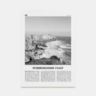 Pembrokeshire Coast Travel B&W Poster