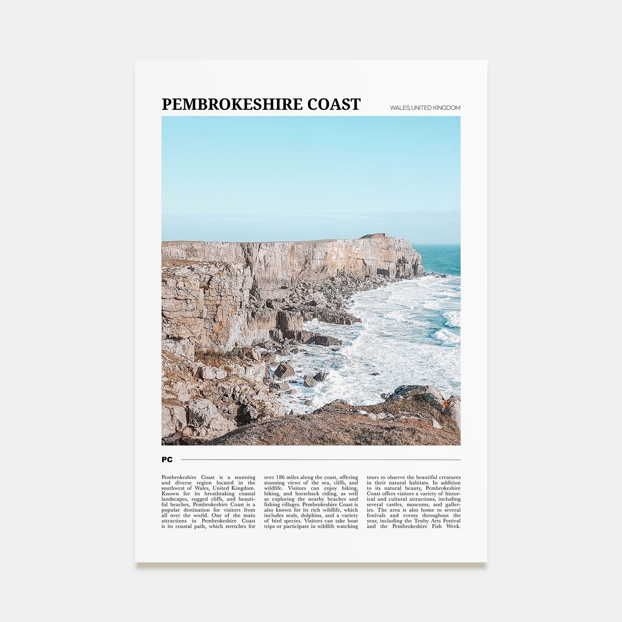 Pembrokeshire Coast Travel Color Poster