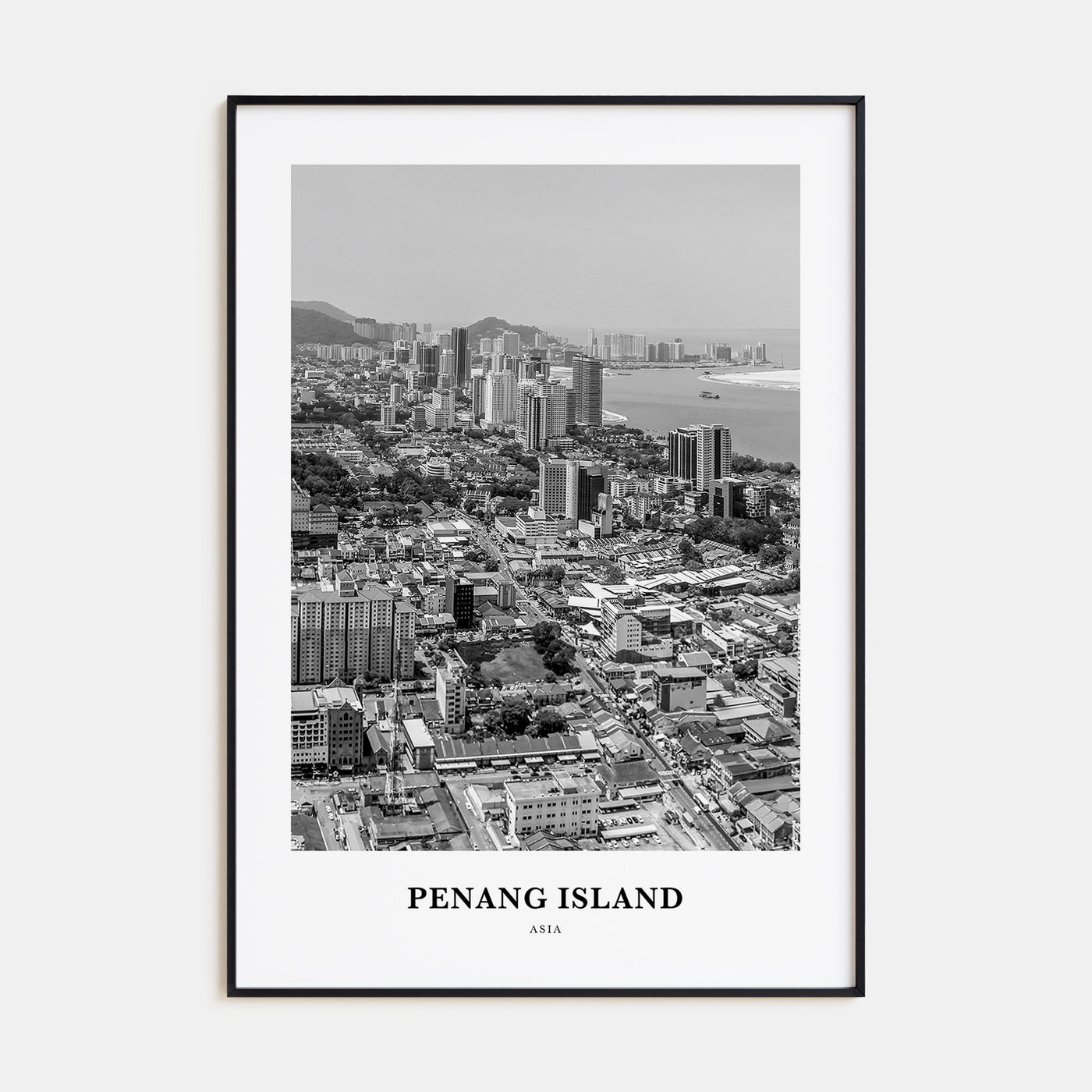 Penang Island Portrait B&W Poster