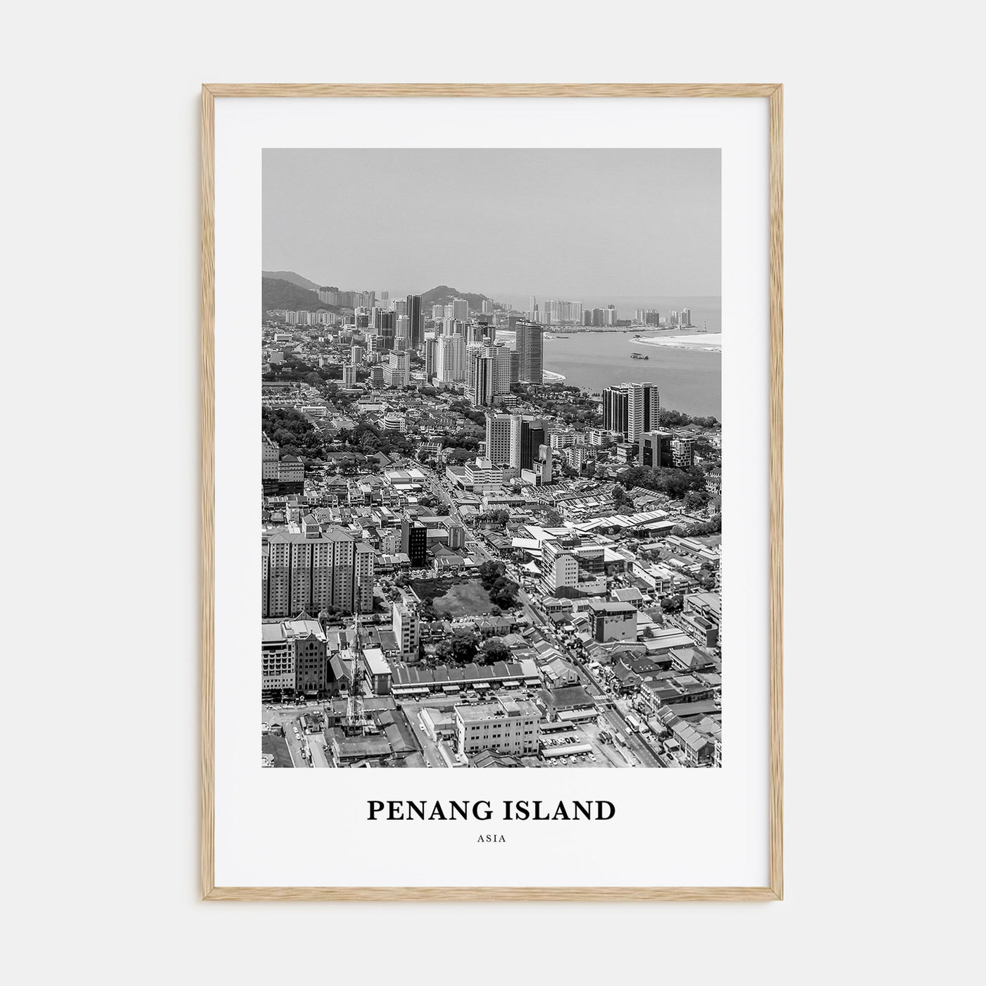 Penang Island Portrait B&W Poster