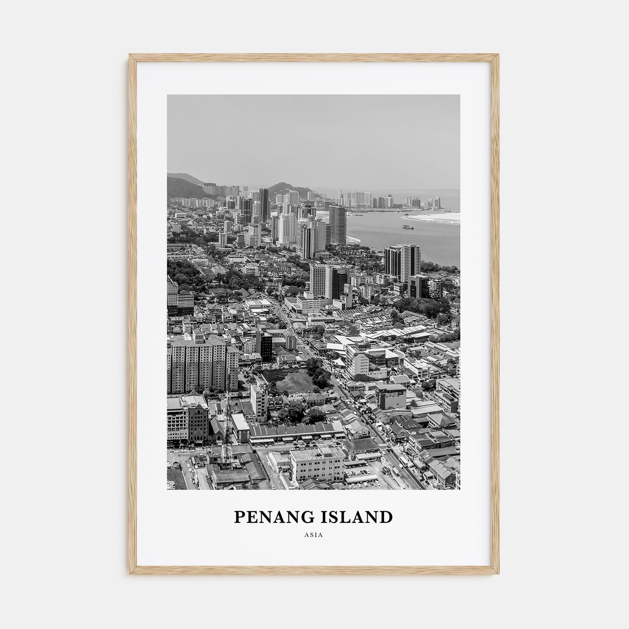 Penang Island Portrait B&W Poster