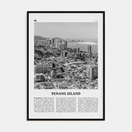 Penang Island Travel B&W Poster