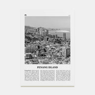 Penang Island Travel B&W Poster