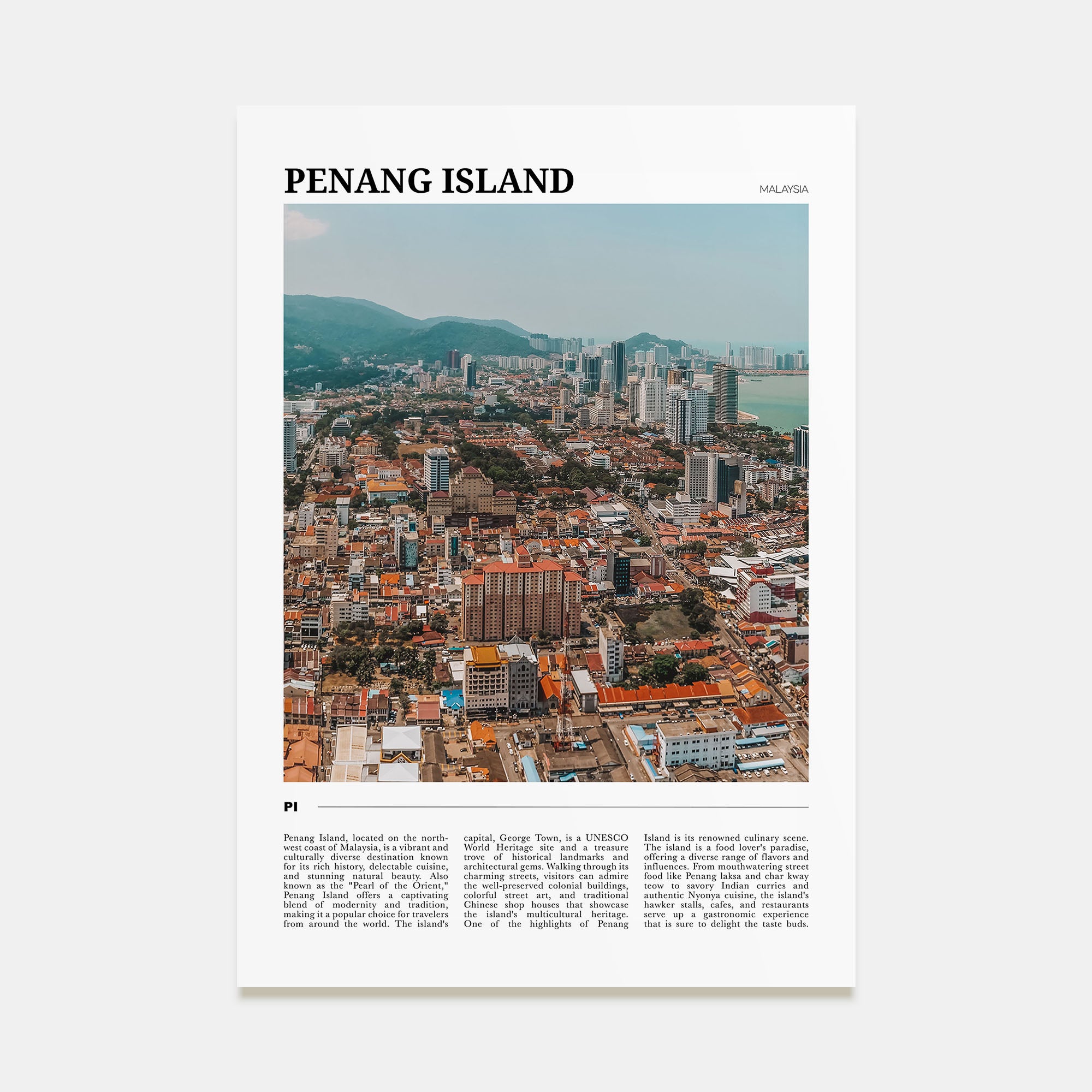 Penang Island Travel Color Poster