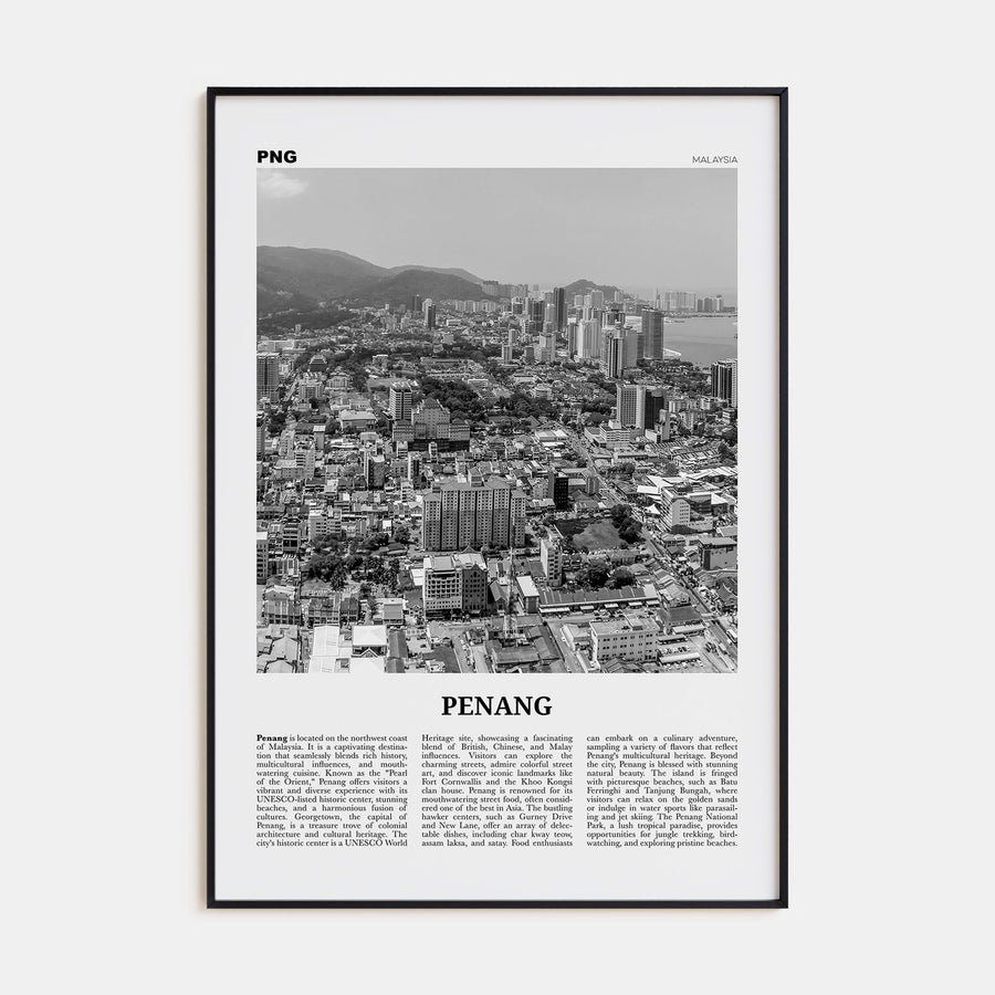 Penang Travel B&W Poster