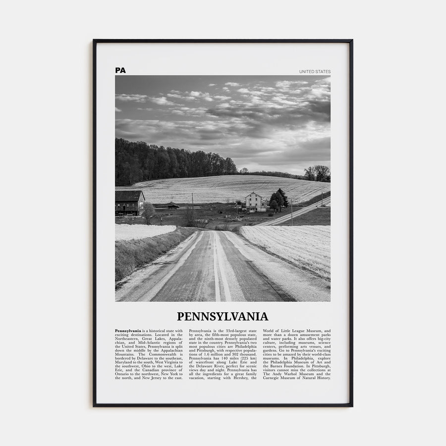 Pennsylvania Travel B&W No 1 Poster