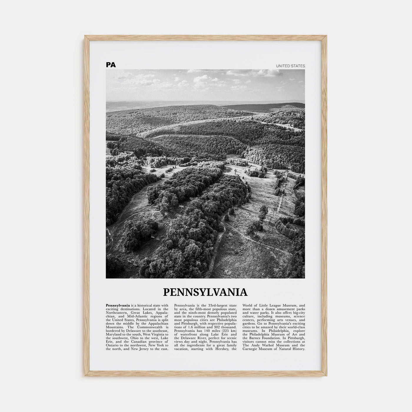 Pennsylvania Travel B&W No 2 Poster
