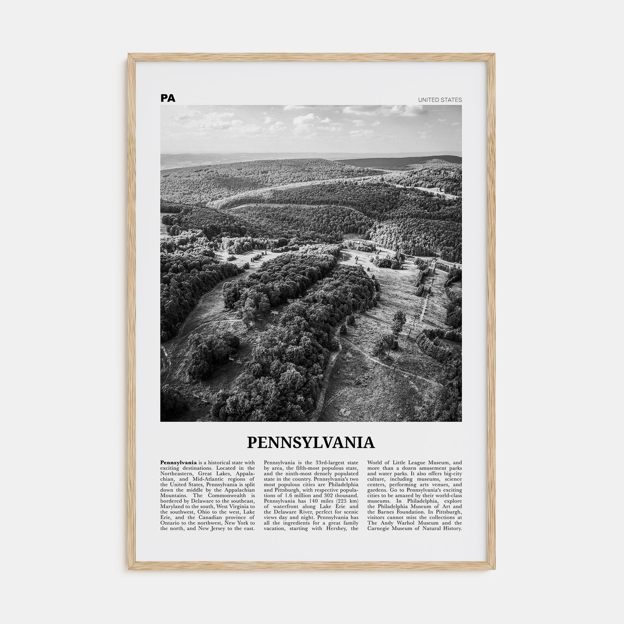 Pennsylvania Travel B&W No 2 Poster