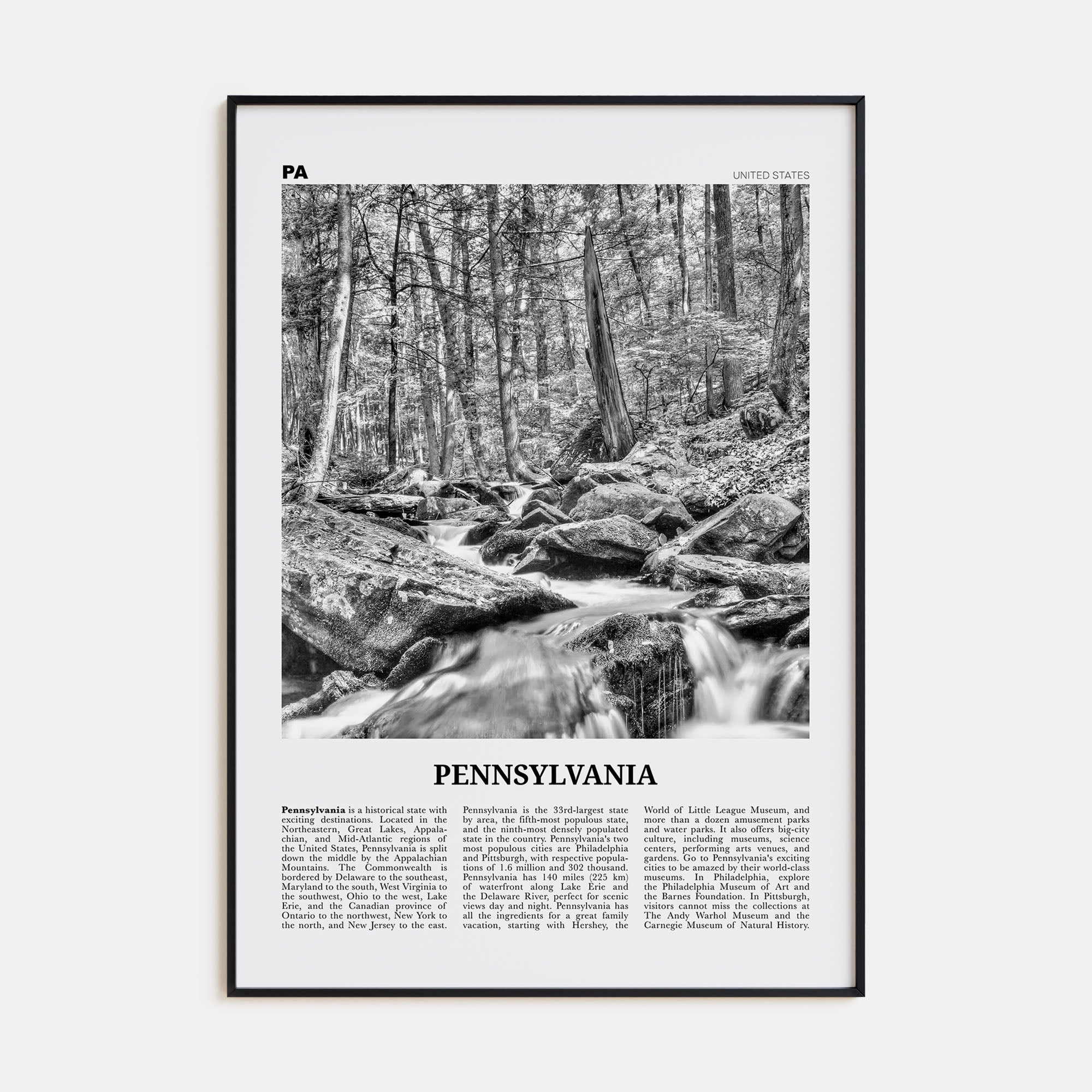 Pennsylvania Travel B&W No 3 Poster