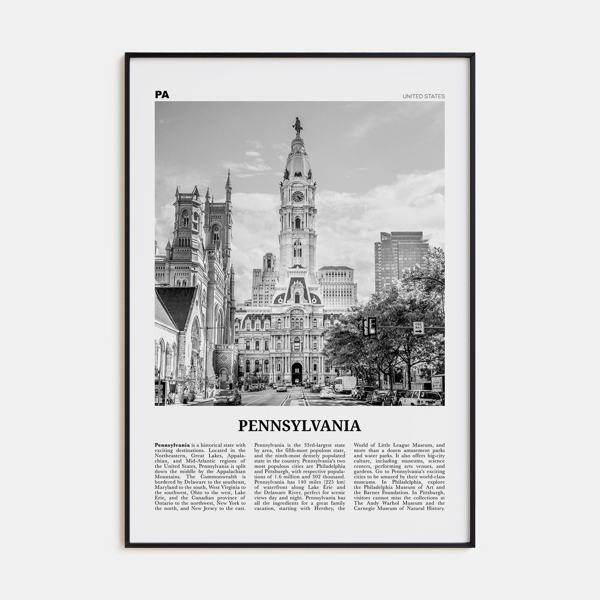 Pennsylvania Travel B&W No 5 Poster