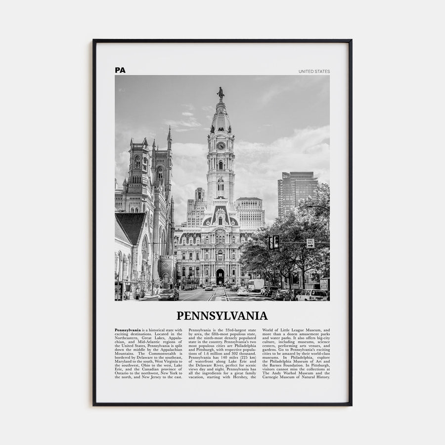 Pennsylvania Travel B&W No 5 Poster