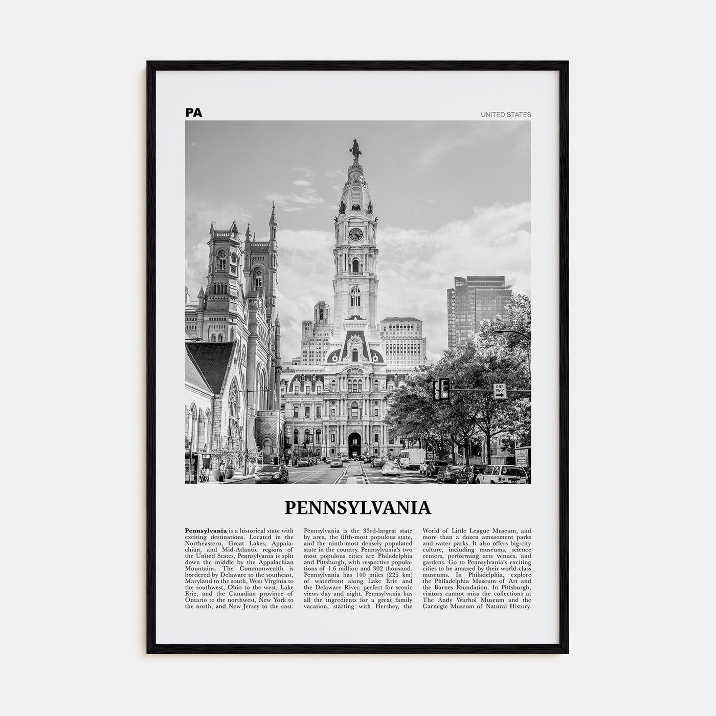 Pennsylvania Travel B&W No 5 Poster