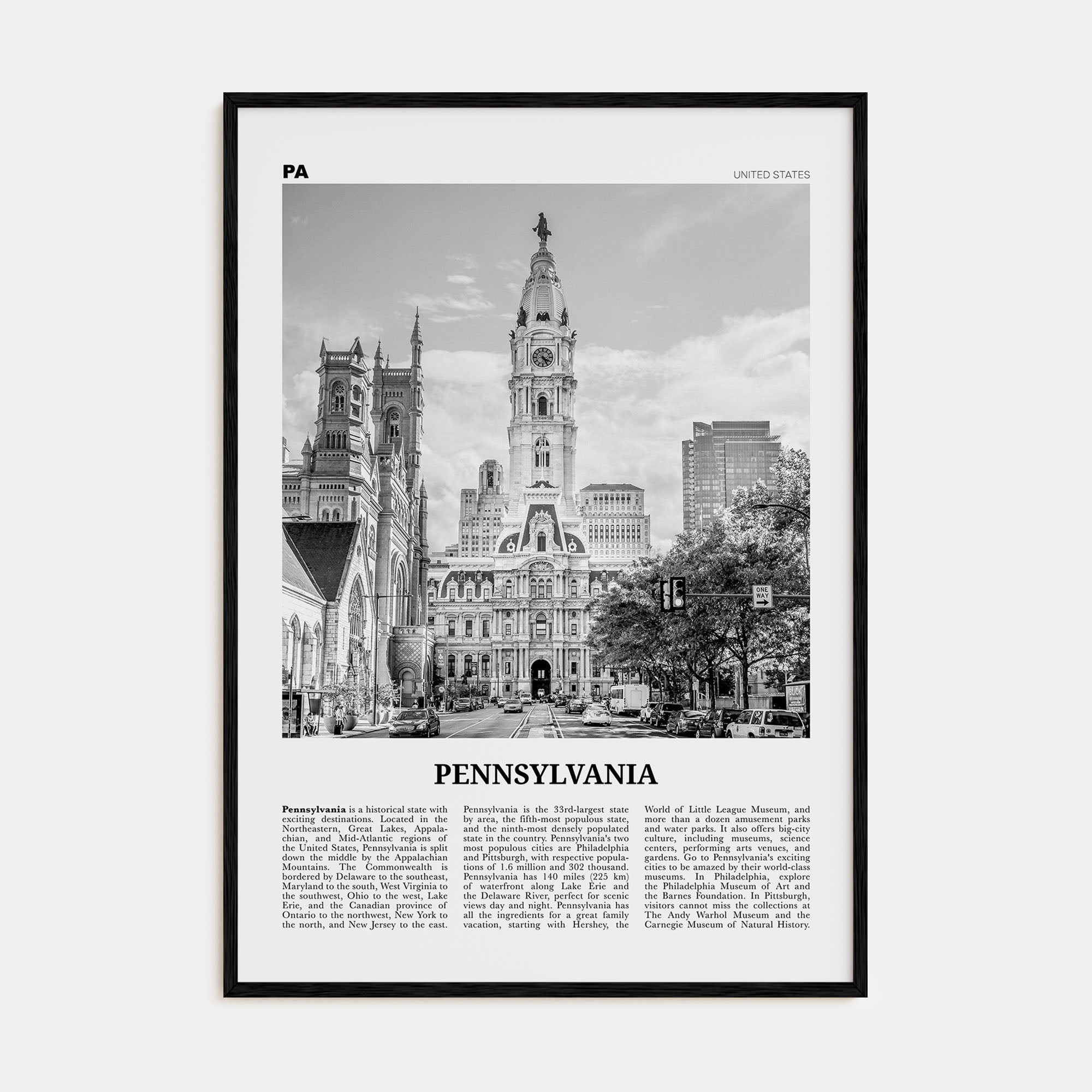 Pennsylvania Travel B&W No 5 Poster