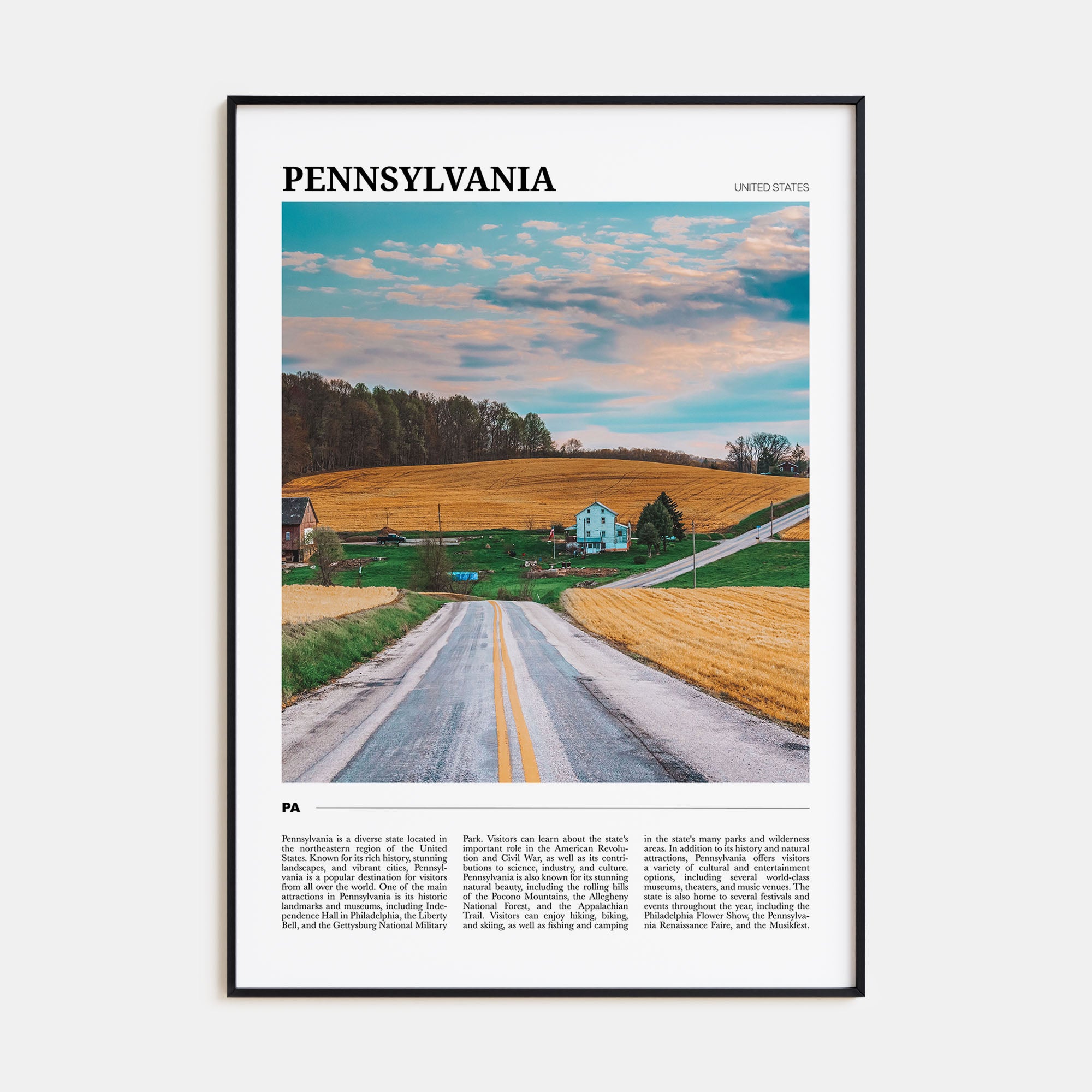 Pennsylvania Travel Color Poster