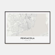 Pensacola Map Landscape Poster