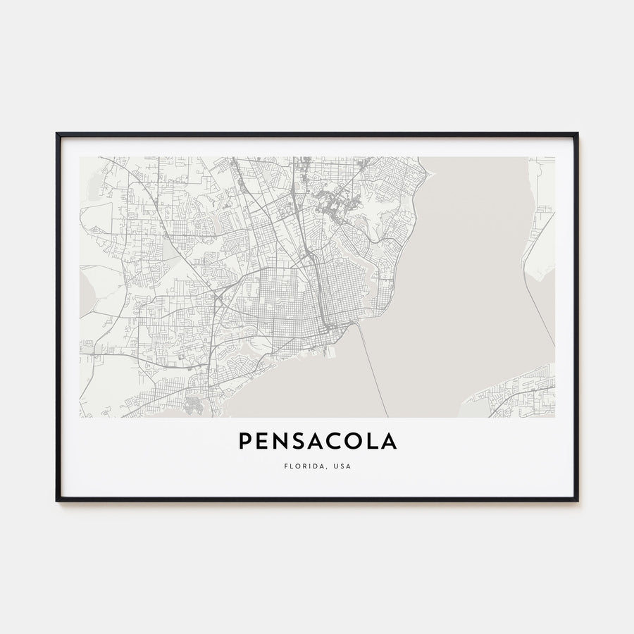 Pensacola Map Landscape Poster