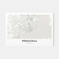 Pensacola Map Landscape Poster
