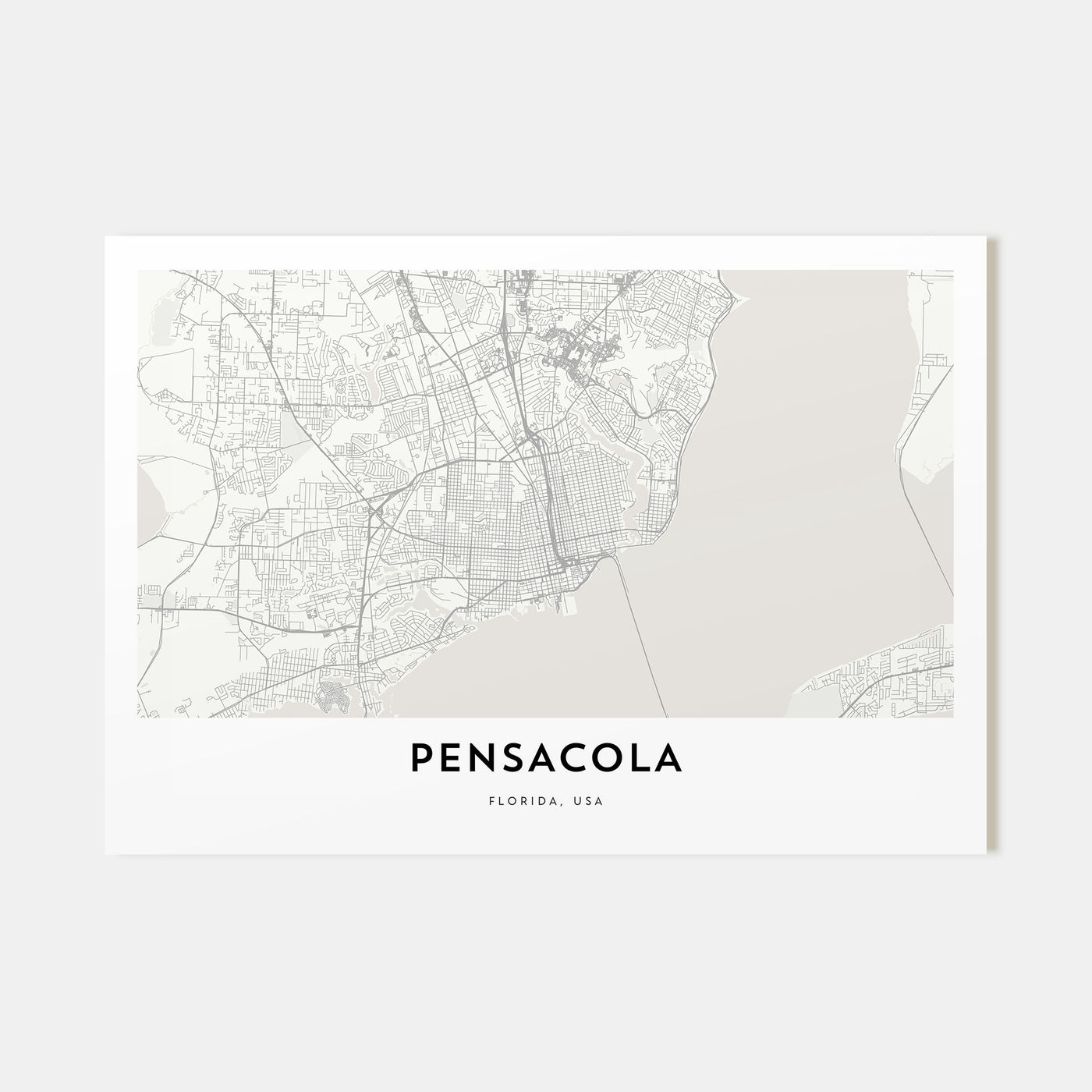 Pensacola Map Landscape Poster