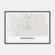 Pensacola Map Landscape Poster