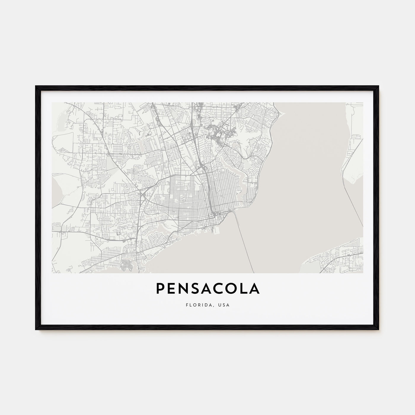 Pensacola Map Landscape Poster