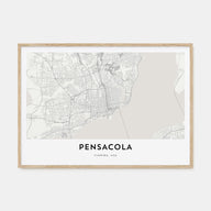 Pensacola Map Landscape Poster