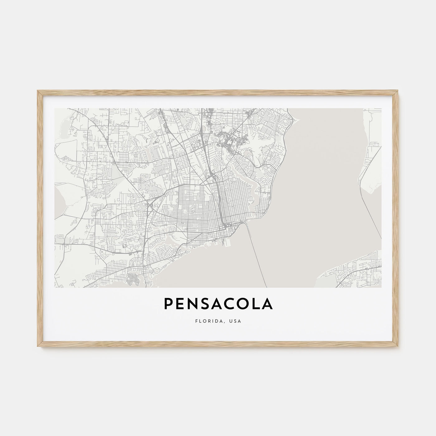 Pensacola Map Landscape Poster