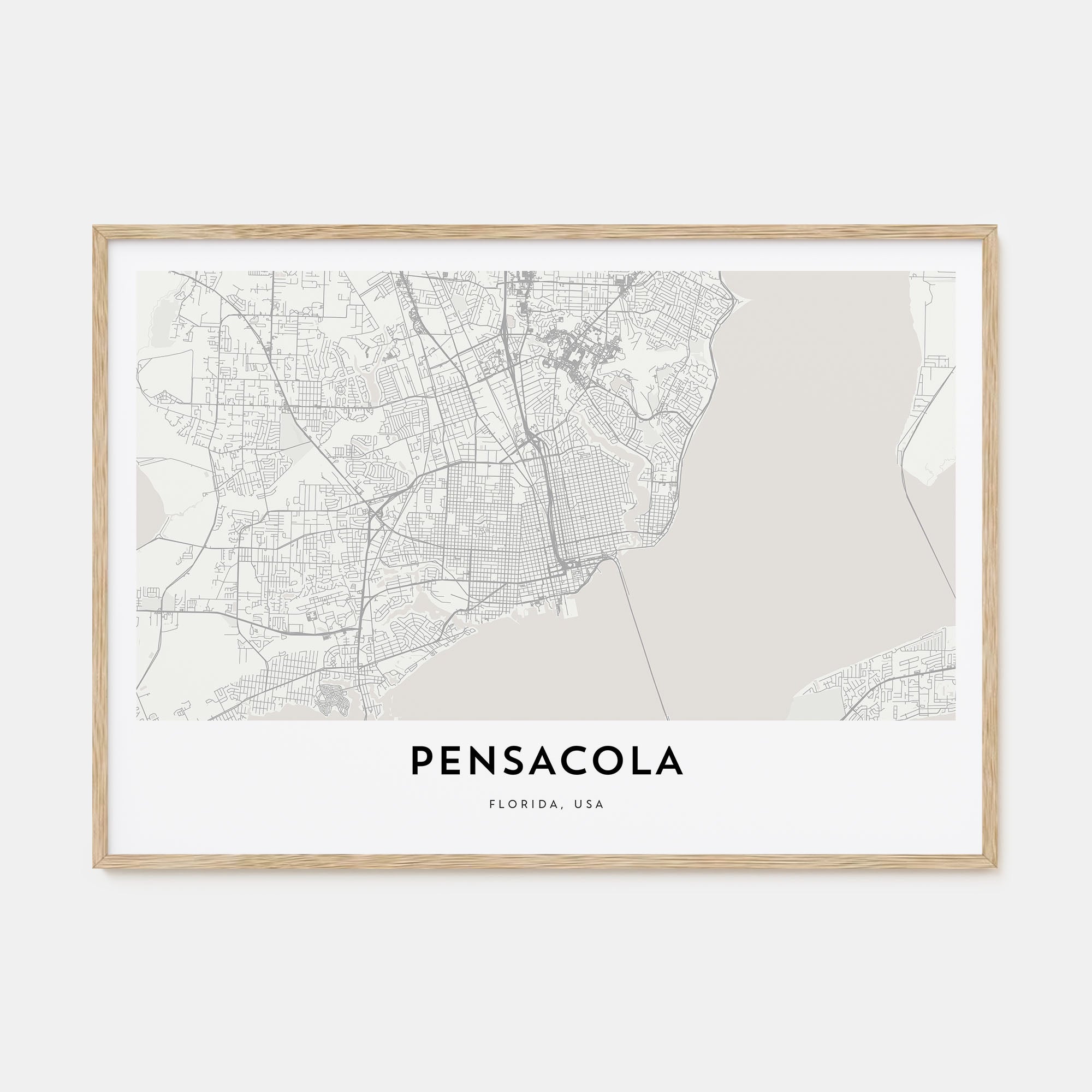 Pensacola Map Landscape Poster