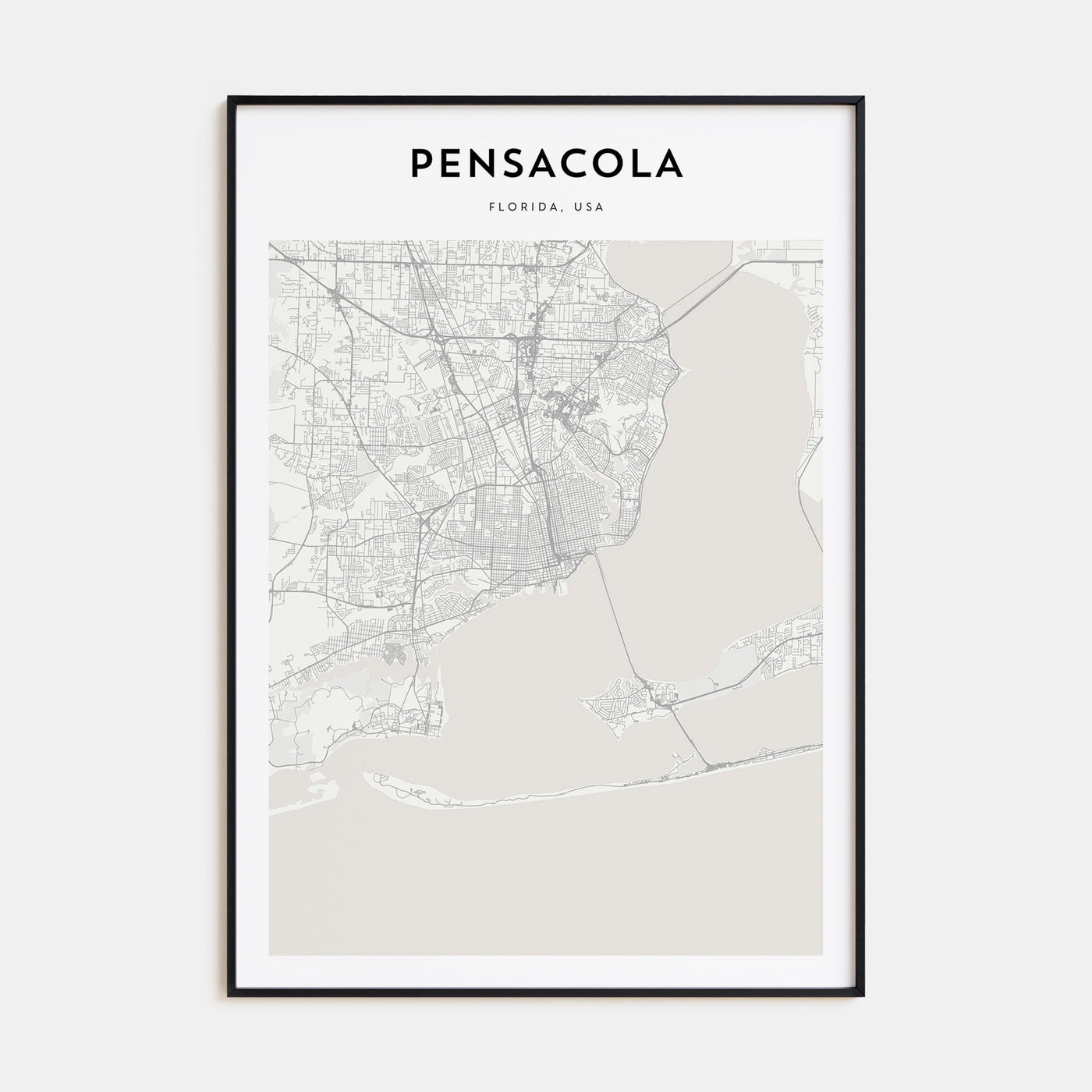 Pensacola Map Portrait Poster