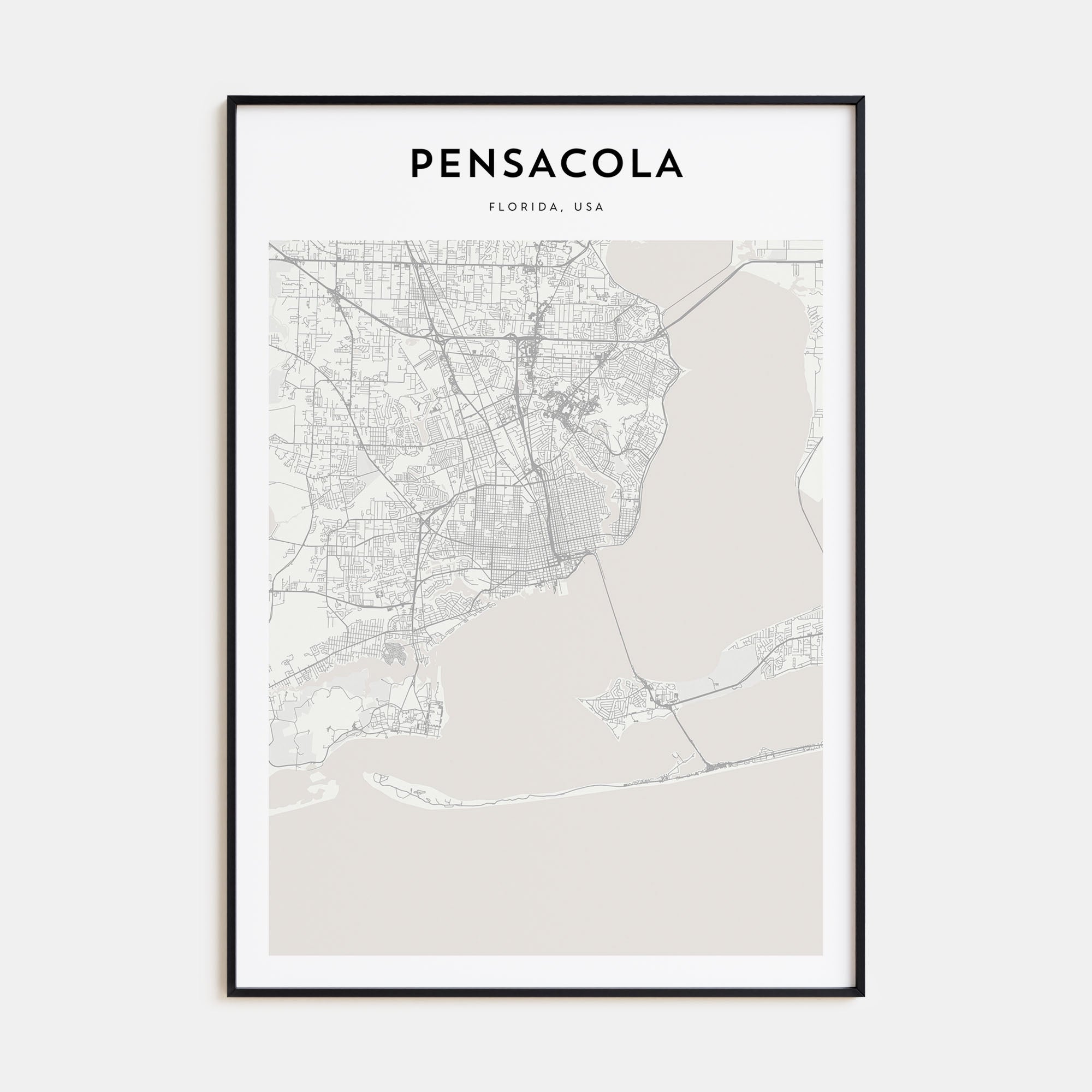 Pensacola Map Portrait Poster