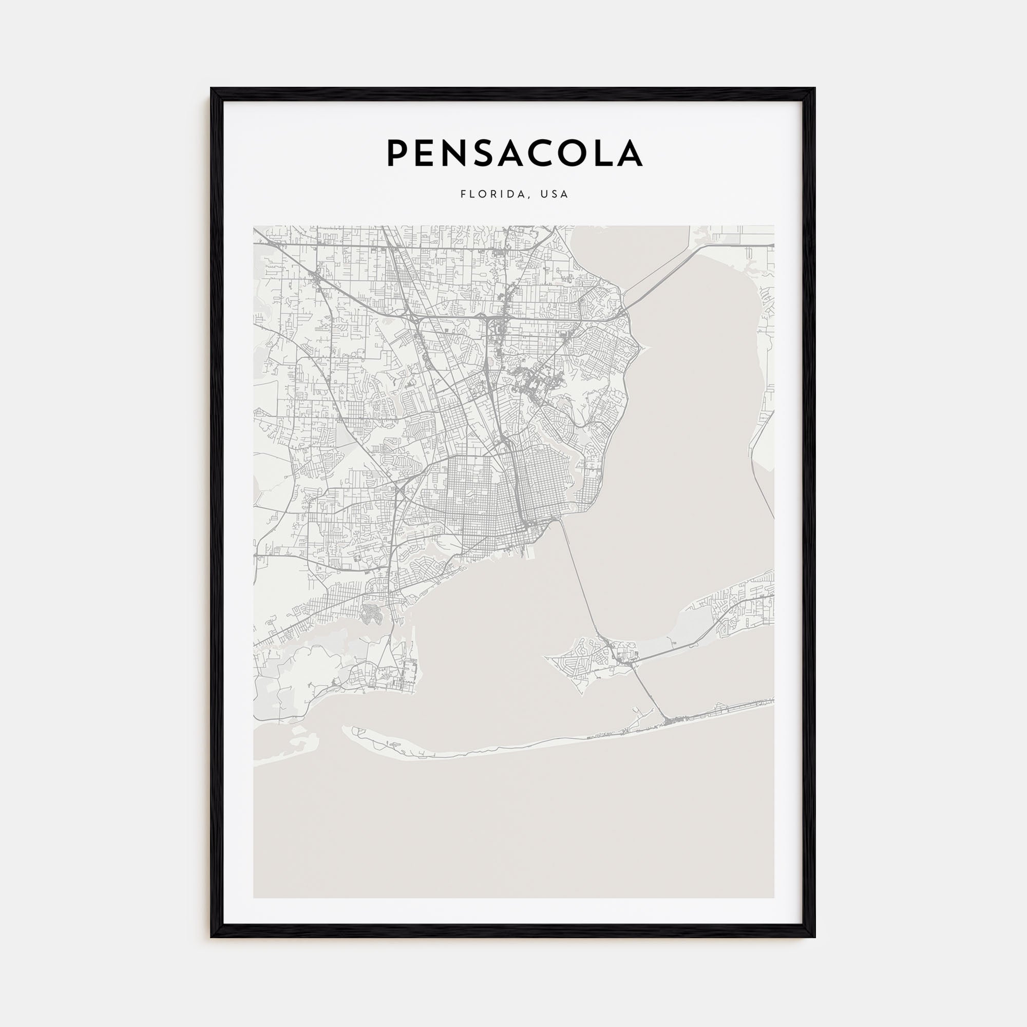 Pensacola Map Portrait Poster