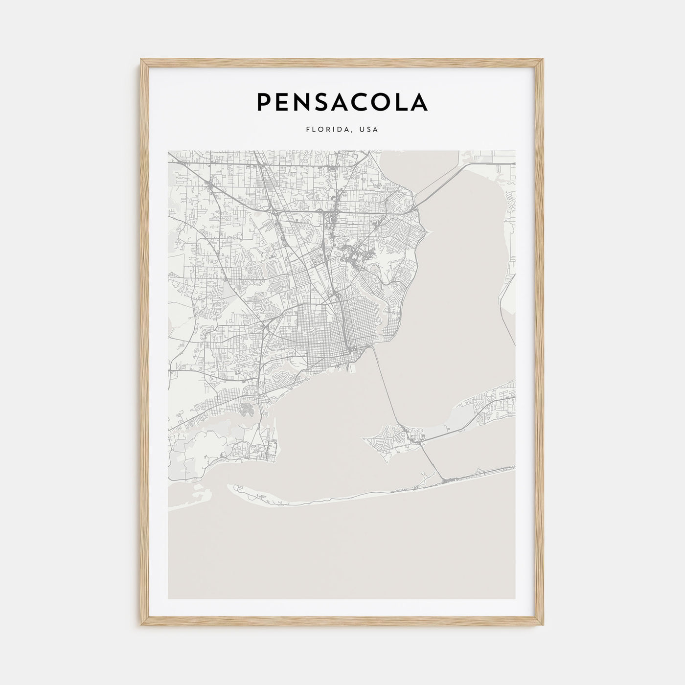 Pensacola Map Portrait Poster