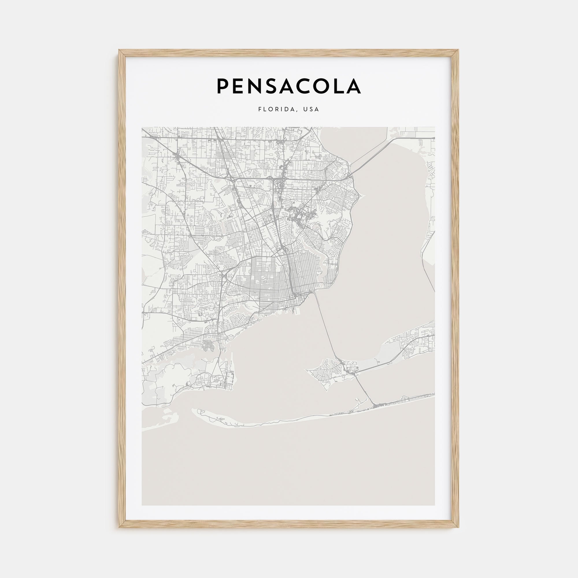 Pensacola Map Portrait Poster