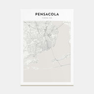 Pensacola Map Portrait Poster