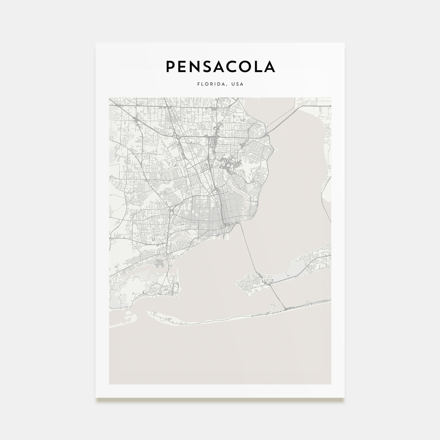Pensacola Map Portrait Poster