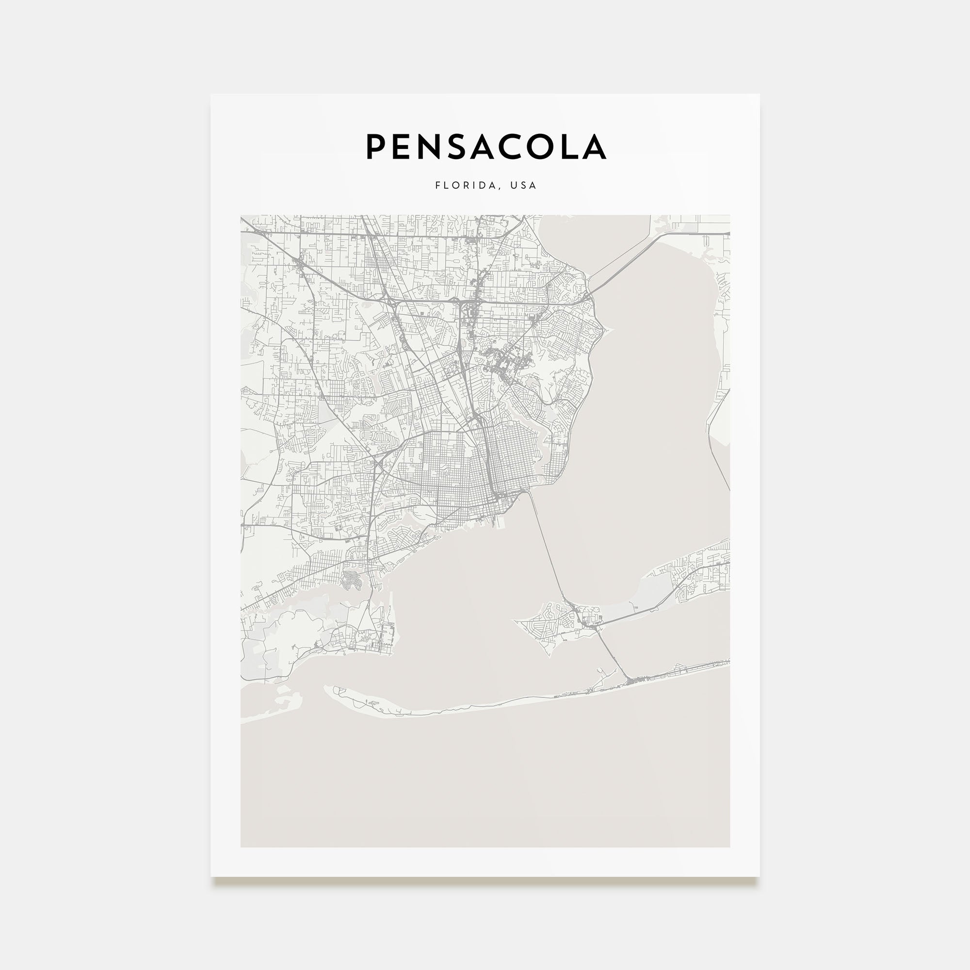 Pensacola Map Portrait Poster
