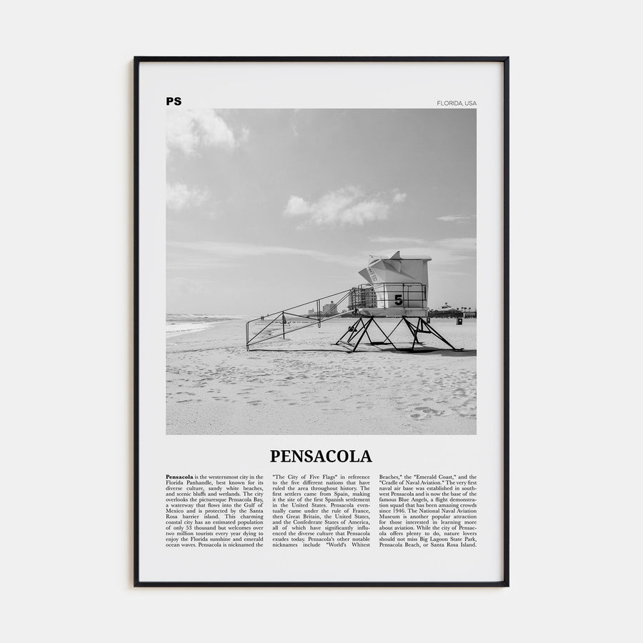 Pensacola Travel B&W No 1 Poster