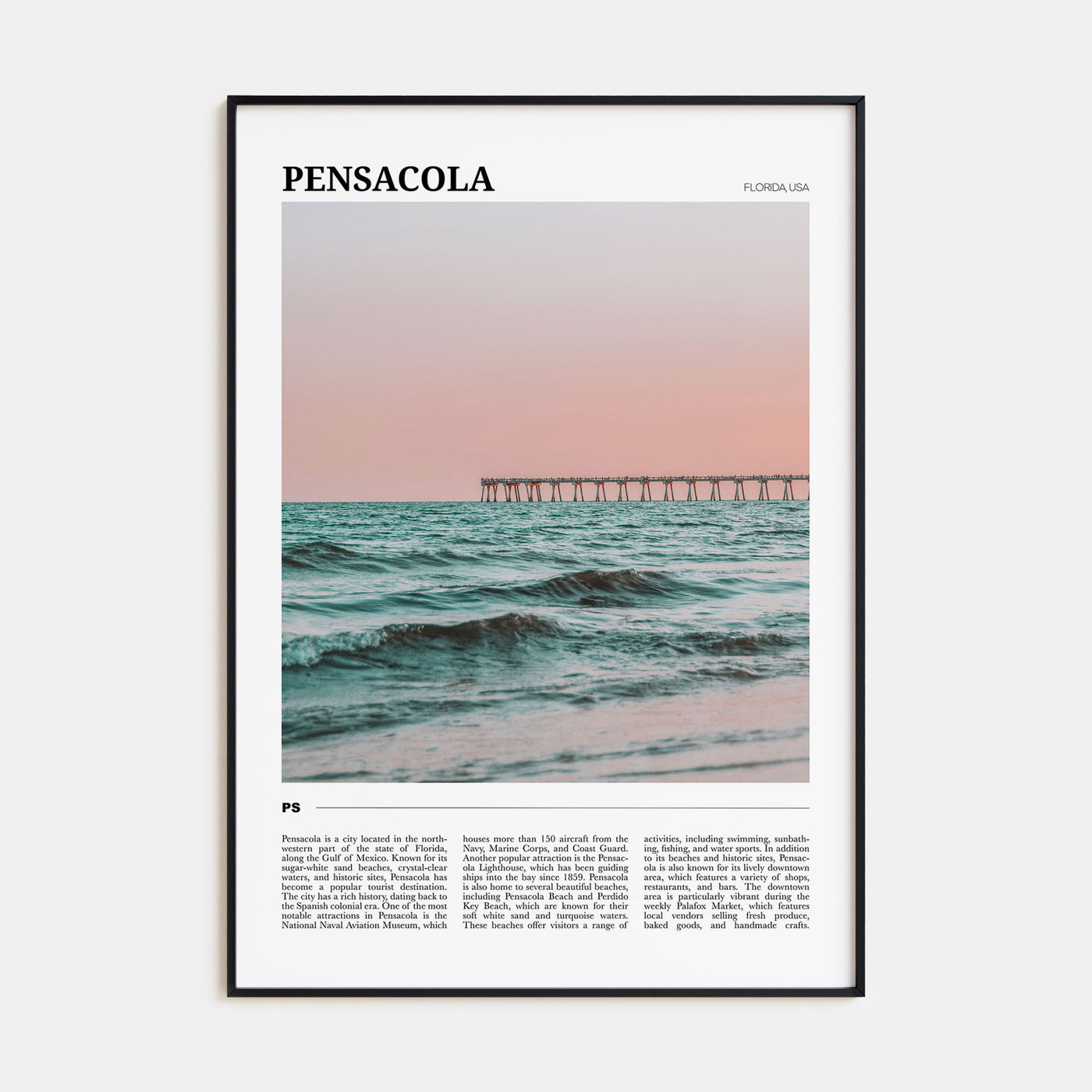 Pensacola Travel Color Poster