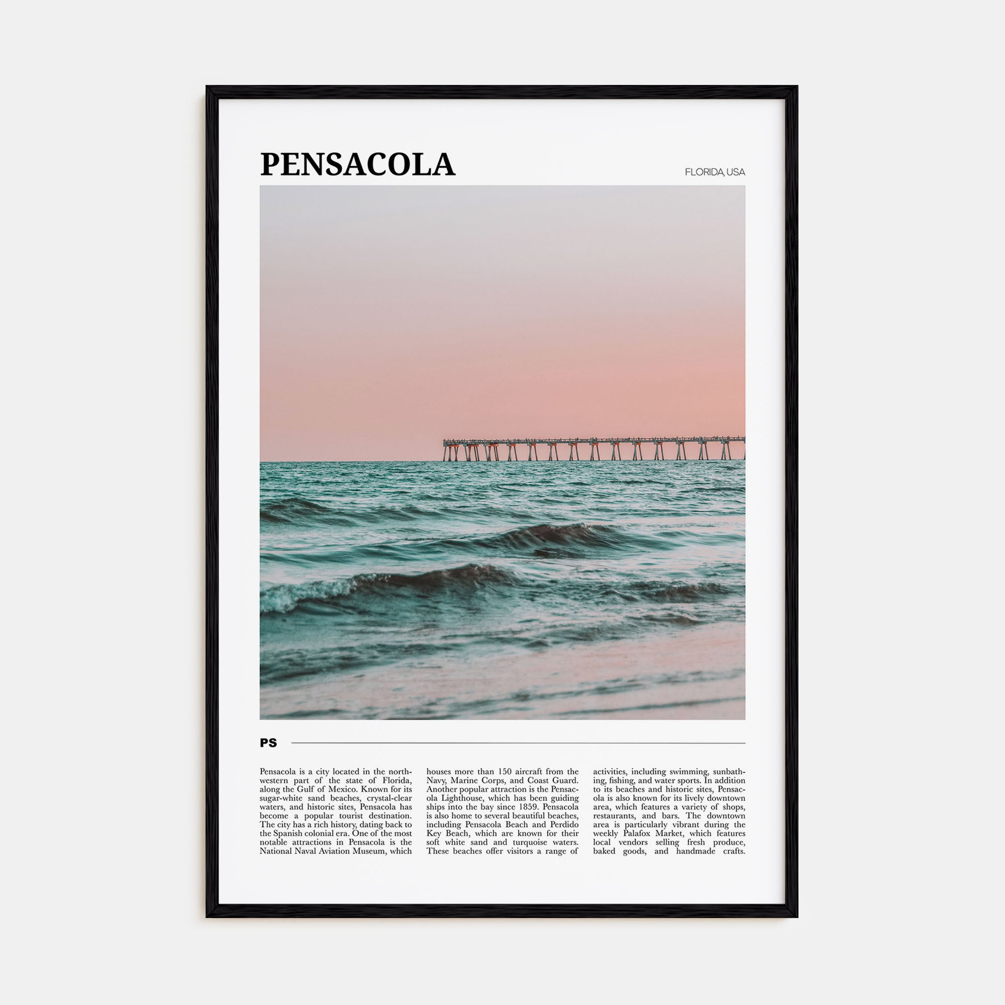 Pensacola Travel Color Poster