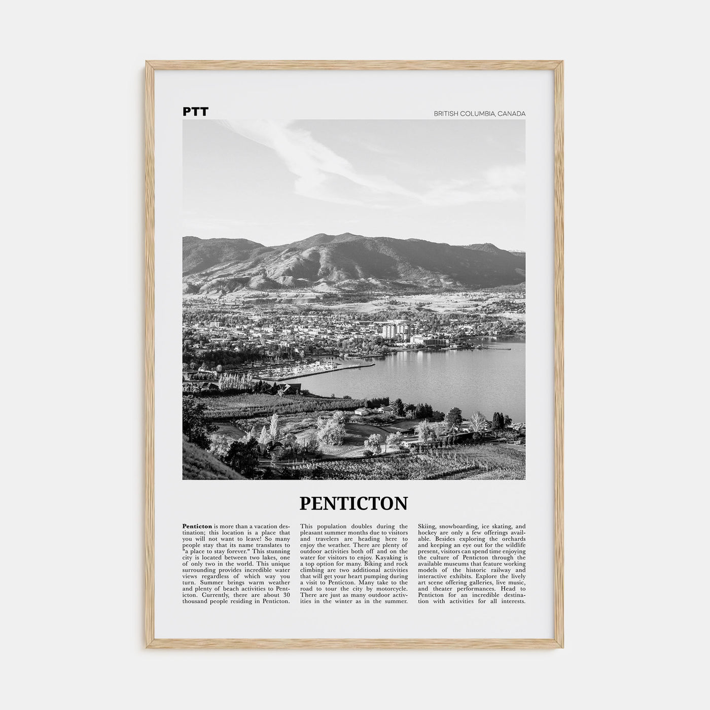 Penticton Travel B&W Poster