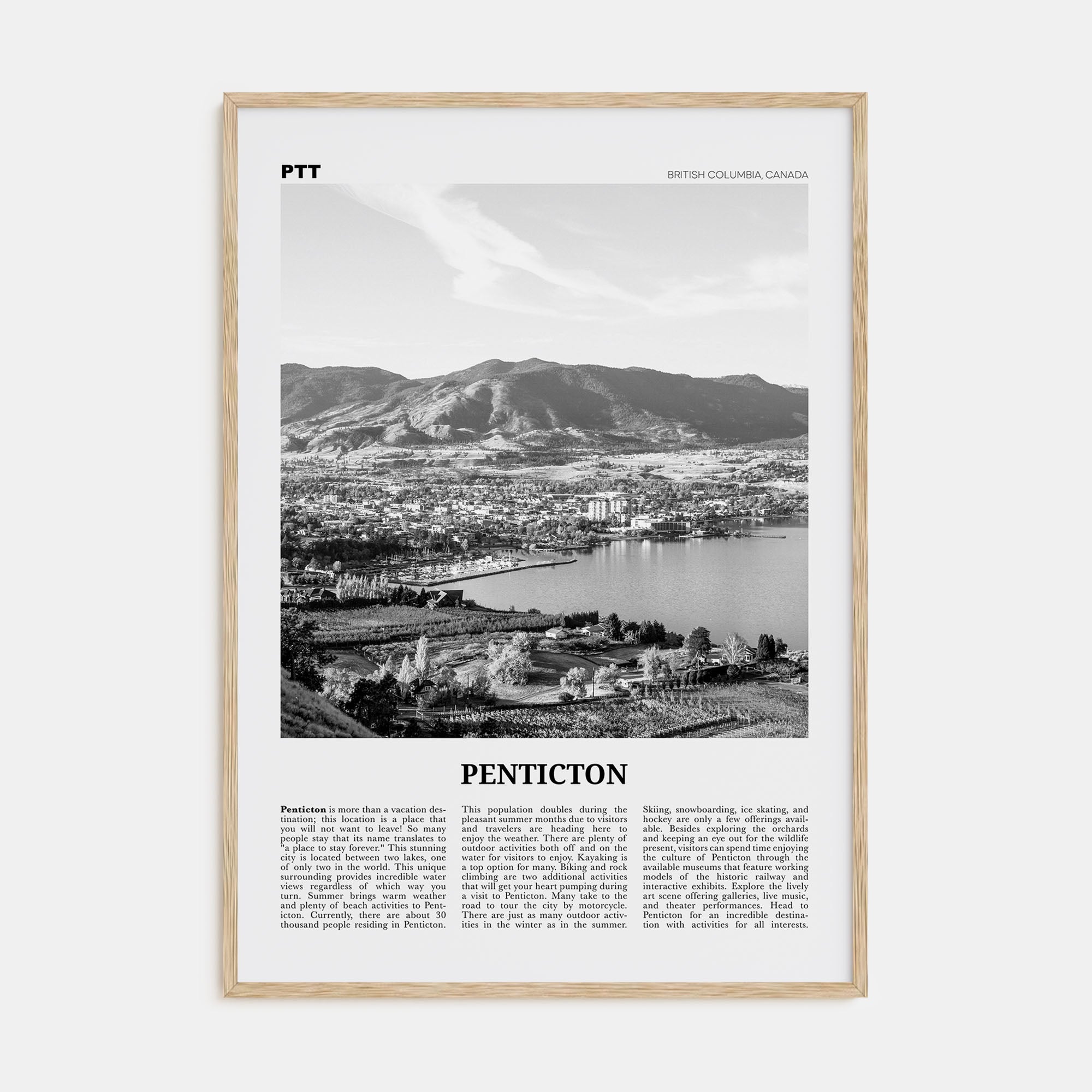 Penticton Travel B&W Poster