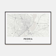 Peoria, Illinois Map Landscape Poster