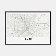 Peoria, Illinois Map Landscape Poster