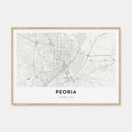Peoria, Illinois Map Landscape Poster